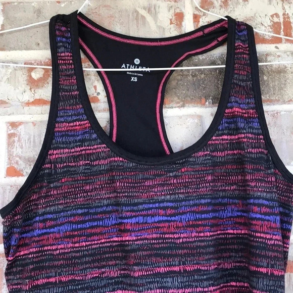 Athleta Multi-Striped Racerback Exercise Yoga Tank - Picture 2 of 6